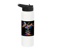 Neo Deco Geometric Cocktail Glass Art Stainless Steel Insulated Water Bottle