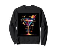 Neo Deco Geometric Cocktail Glass Art Sweatshirt