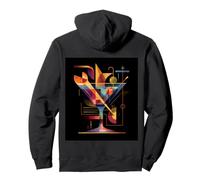 Neo Deco Geometric Cocktail Glass Artwork Pullover Hoodie