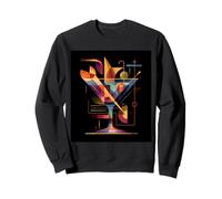 Neo Deco Geometric Cocktail Glass Artwork Sweatshirt