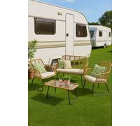 Neo Direct 4 Piece Wicker Garden Sofa, Table & Chairs Set -