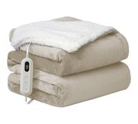 Neo Electric Heated Throw Over Sherpa Blanket - Reversible in Off-White Neo Off-White