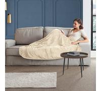 Neo Electric Heated Throw Over Sherpa Blanket - Reversible in Off-White Neo Off-White