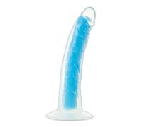 Neo Elite - Glow in the Dark - 7.5 Inch Silicone Dual Density Cock - Neon Blue