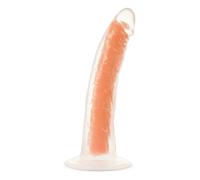 Neo Elite - Glow in the Dark - 7.5 Inch Silicone Dual Density Cock - Neon Orange