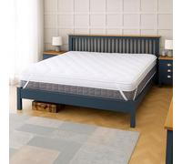 Neo Extra Thick 10CM Mattress Topper Soft Memory Foam Plush Bounce Fibre Breathable Diamond Quilted Fabric Elastic Anti Slip Corner Straps Secure Fit All UK Bed Sizes (Super King)