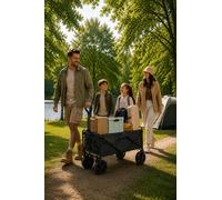 Neo Foldable Collapsible Garden Festival Trolley Cart in Jet Black Neo Jet Black