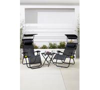 Neo Folding Portable Zero Gravity Chairs & Table Set in Black Neo Black