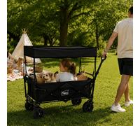 Neo Folding Wagon Canopy Heavy Duty Collapsible Garden Cart 140L 120Kg