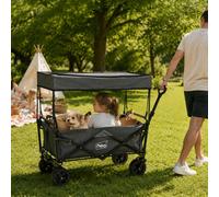 Neo Folding Wagon Canopy Heavy Duty Collapsible Garden Cart 140L 120Kg