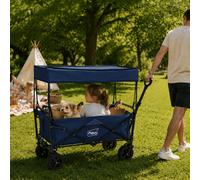 Neo Folding Wagon Canopy Heavy Duty Collapsible Garden Cart 140L 120Kg