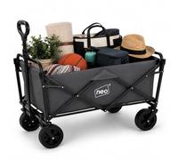 Neo Folding Wagon Canopy Heavy Duty Collapsible Garden Cart 140L 120kg (Grey)