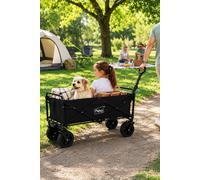 Neo Folding Wagon Heavy Duty Collapsible Garden Cart 140L 120Kg