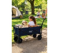 Neo Folding Wagon Heavy Duty Collapsible Garden Cart 140L Adjustable Handle 120Kg Capacity