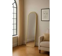 Neo Full Length Mirror with Metal Frame Wall Mounted Free Standing Floor in Gold Neo Gold