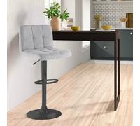 Neo Grey Fabric Bar Stool With Matt Black Leg