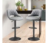 Neo Grey Faux Leather Barstool With Matt Black Leg