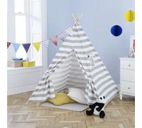 Neo Grey Striped Canvas Kids Tent Teepee