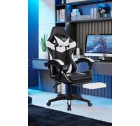 Neo GTB Gaming Chair with Massage & Footrest in White Neo White