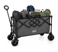 Neo Heavy Duty Folding Wagon Cart 300L Adjustable Handle (Grey)