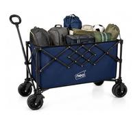 Neo Heavy Duty Folding Wagon Cart 300L, Navy | Adjustable Handle