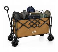 Neo Heavy Duty Folding Wagon Cart, Khaki, 300L | Adjustable Handle