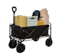 Neo Heavy Duty Large Capacity Foldable Collapsible Garden Trolley Cart (Black)
