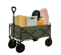 Neo Heavy Duty Large Capacity Foldable Collapsible Garden Trolley Cart (Khaki)