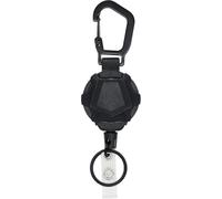 NEO+ Heavy Duty Retractable Badge Holder with Locking System, 82cm Steel Cord Keychain Reel, Slide Lock ID Card Holder with Strong Clip for Keys Office Work Security (Black)