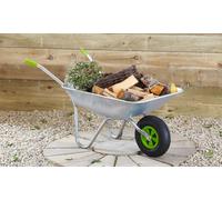 Neo Heavy Duty 110L 150kg Durable Plastic Green Tray Wheelbarrow Pneumatic Wheel Tyre Loads Equine Yard Gardening Garden in Dark Green Neo Dark Green