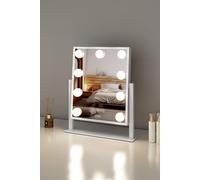 Neo Hollywood Vanity Touch 360° Rotation Mirror With 9 Led Bulbs Lights 30.5 X 35.5Cm In White White One Size