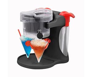 Neo Ice Snow Cone Slushie Slushy Slush Cold Shaver Maker Ice Scraper Drinks Cocktail Machine Electric Crusher Dispenser with 4 Straws & 4 Cups (Black)