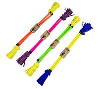 Neo Juggle Dream Flowerstick incl. Control Sticks - Juggling Set - Virtually Unbreakable Fibreglass Stick Covered in Ulta Bright Neon Silicon. Featuring Psuede Bright Flowers Ends (Pink/Purple)