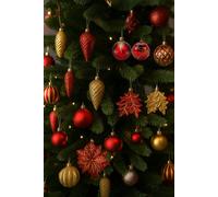 Neo Large 110PCS Christmas Tree Bauble Ornaments Set in Red Neo Red