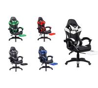 Neo Massage Leather Gaming Chair with Footrest: Red