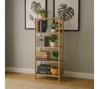 Neo Natural 5 Tier Bamboo Storage Shelf Shelves Rack Adjustable