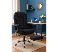 Neo Office Recliner Chair With Footrest & Massage Function in Black Neo Black
