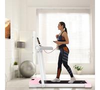 Neo 2 in 1 Home Gym Fitness Small Walking Pad Walking Running Machine Treadmill with Removable Hand Rail in Pink Neo Pink