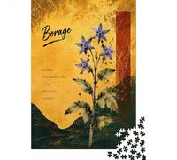 Neo-Rinpa Culinary Botanicals No. 03 - Borage Jigsaw Puzzle, 1000 Piece