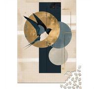 Neo-Rinpa Moon Swallow No. 19 - Japanese Deco Jigsaw Puzzle, 1000 Piece
