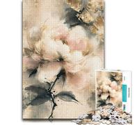 Neo-Rinpa Peony Reverie No. 09 - Japanese Peo Jigsaw Puzzle, 1000 Piece | Enjoy a jigsaw challenge for adults on calm nights for steady concentration.