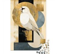 Neo-Rinpa White Java Sparrow No. 21 - Japanes Jigsaw Puzzle, 1000 Piece
