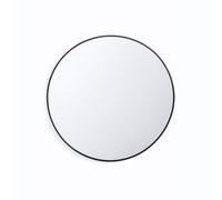 Neo Round Metal Frame Wall Mirror Float Glass HD Reflection Anti-Rust Moisture-Proof Wall Mounted Bathroom Bedroom Hallway Living Room Vanity (Black, 40cm)