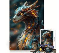 Neo-Rune Dragon of Luminary Scales Jigsaw Puzzles 1000 Piece for Adults Improve Memory Peaceful Time Fine Edge Santa Wish Gift (38x26cm)