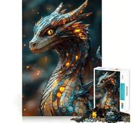 Neo-Rune Dragon of Luminary Scales Jigsaw Puzzles 1000 Piece for Adults Improve Memory Peaceful Time Fine Edge Santa Wish Gift (38x26cm)