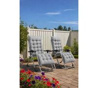 Neo Set of 2 Zero Gravity Sun Lounger With Extra Padded Cushions in Grey Neo Grey
