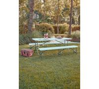 Neo Set of 2 White Plastic Folding Bench - Wilko