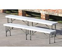Neo Set Of Two Plastic Folding Garden Benches
