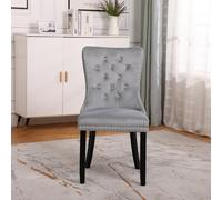 Neo Set Of Two Studded Velvet Dining Table Chair with Ring Knocker Detail