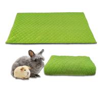 NEO SOLVO Cage Liner for Bunny and Guinea Pig - 70cm x 105cm (2x3) with a Removal Fleece Tunnel Blanket - Perfect Bedding for Indoor Cages and C&C - Absorbent Waterproof - Green